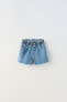 Paperbag denim bermudas