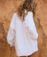 ფოტო #5 პროდუქტის Juniors' Morning Time Oversized Cotton Gauze Shirt