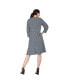 Фото #2 товара Women's Pullover 3/4 Sleeve Flounce Pleated Mini Hem Dress
