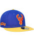 ფოტო #2 პროდუქტის Men's Blue Milwaukee Bucks Side Patch 59FIFTY Fitted Hat