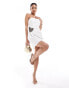 Фото #1 товара ASOS DESIGN structured bandeau mini dress with embellished heart motif in white