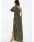 Фото #4 товара Платье макси с одним рукавом QUIZ Metallic для женщин