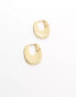 Фото #2 товара ASOS DESIGN 14k gold plated 20mm clicker hoop earrings with flat design