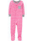 Baby 1-Piece Striped 100% Snug Fit Cotton Footie Pajamas 24M