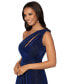 Фото #4 товара Women's Glitter One-Shoulder Cut-Out Gown