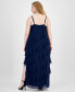 ფოტო #2 პროდუქტის Trendy Plus Size V-Neck Sleeveless Ruffle-Trim Gown