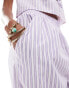 Фото #3 товара Reclaimed Vintage pull on trousers in summer lilac stripe