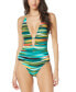 Фото #1 товара Women's Printed Plunge One-Piece Swimsuit