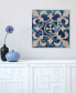 'Cobalt Tile III' Fine Giclee Printed Directly On Hand Finished Ash Wood Wall Art, 24" x 24"