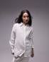 Topshop crinkle textured pocket shirt in ivory 40 - фото #8