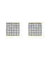 ფოტო #4 პროდუქტის Round Cut Natural Certified Diamond (0.77 cttw) 14k Yellow Gold Earrings Square Tile Design