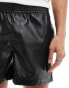 ASOS DESIGN leather look short in black