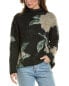 Vince Brushed Floral Alpaca & Wool-Blend Pullover Women's Black Xs