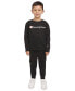 ფოტო #1 პროდუქტის Little Boys 2-Pc. Fleece Logo Sweatshirt & Cargo Joggers Set