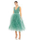 Women's Ruffled V-Neck A Line Tulle Dress