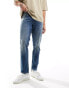 ASOS DESIGN slim jeans in mid blue Голубой, W30 L34 - фото #2