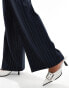 ASOS DESIGN relaxed tailored trouser in navy stripe Синий, 46 - фото #15