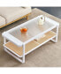 Minimalist White Double Layered Wood Coffee Table