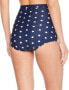 Unique Vintage Women's 175242 Monroe Bikini Bottom Navy Cream Dots Size L