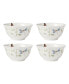 Butterfly Meadow Floral 4 Piece Rice Bowl Set, Service for 4