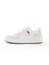 Фото #5 товара Levi's Glide leather trainer in white cream suede mix with logo