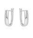 Stylish silver earrings with zircons AGUC1433