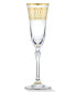Gold-Tone Embellished Champagne Flutes with Gold-Tone Rings, Set of 4