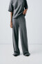 Straight-leg interlock trousers