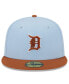 ფოტო #3 პროდუქტის Men's Light Blue/Brown Detroit Tigers Spring Color Basic Two-Tone 59Fifty Fitted Hat