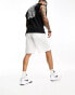 ASOS DESIGN oversized basketball shorts in white sporty mesh