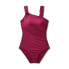 Фото #4 товара Women's UPF 50 Asymmetrical Shoulder One Piece Swimsuit - Aqua Green Burgundy XL