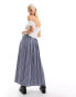 COLLUSION maxi kilt skirt in blue skater check