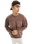 Фото #1 товара ASOS DESIGN oversized sweatshirt in brown with Stockholm embossed city print