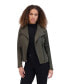 ფოტო #8 პროდუქტის Women's Felix Asymmetrical Moto Jacket With Wing Collar