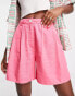 ASOS DESIGN dad shorts in bright pink