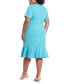 ფოტო #2 პროდუქტის Plus Size Twist-Front Flounce-Hem Dress