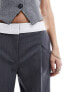Фото #3 товара Miss Selfridge fold over waistband trouser in grey
