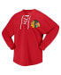 ფოტო #4 პროდუქტის Women's Red Chicago Blackhawks Spirit Lace-Up V-Neck Long Sleeve Jersey T-shirt