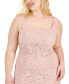ფოტო #5 პროდუქტის Trendy Plus Size Glitter Lace Gown