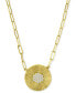 Фото #1 товара Macy's cubic Zirconia Sunflower 18" Pendant Necklace in 14k Gold-Plated Sterling Silver
