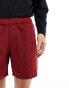 Фото #3 товара ASOS DESIGN slim nylon shorts with piping detail in burgundy