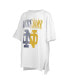 ფოტო #1 პროდუქტის Women's White Distressed Cincinnati Bearcats Motley Crew Andy Waist Length Oversized T-shirt