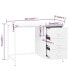 Фото #3 товара Industrial Desk with Drawers White 41.3"x20.5"x29.5" Steel