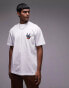 Topman oversized fit t-shirt with swallow tattoo embroidery in ecru XS - фото #2