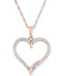 ფოტო #1 პროდუქტის Diamond Heart 18" Pendant Necklace (1/8 ct. t.w.) in 10k White, Yellow, or Rose Gold