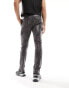 Фото #3 товара ASOS DESIGN skinny leather look trouser in washed grey with zip detail