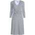 ფოტო #2 პროდუქტის Women's Tall Lightweight Cotton Modal 3/4 Sleeve Fit and Flare V-Neck Dress