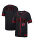 Men's Black Wisconsin Badgers Free Spirited Mesh Button-Up Baseball Jersey