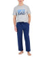 ფოტო #1 პროდუქტის Men's 2-Pc. Best Dad Graphic T-Shirt & Stripe Pajama Pants Set, Created for Macy's