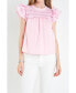 ფოტო #1 პროდუქტის Women's Mix Media Ruffle Top